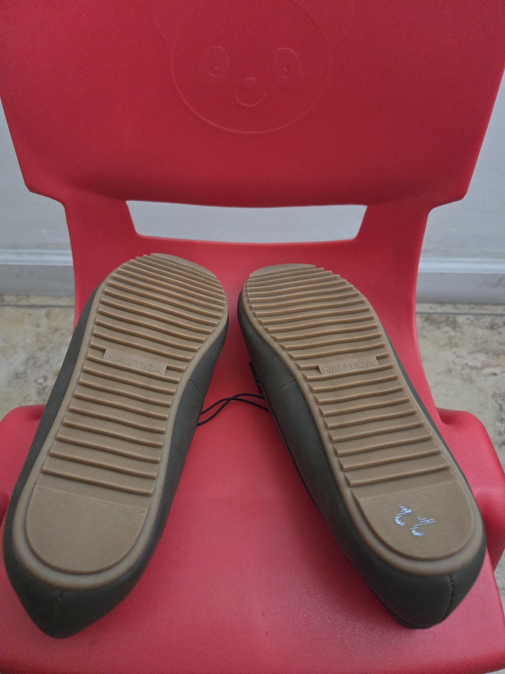 Nautica Olive Green Moccasin Loafers with Silver Buckle - Picture 5 of 6
